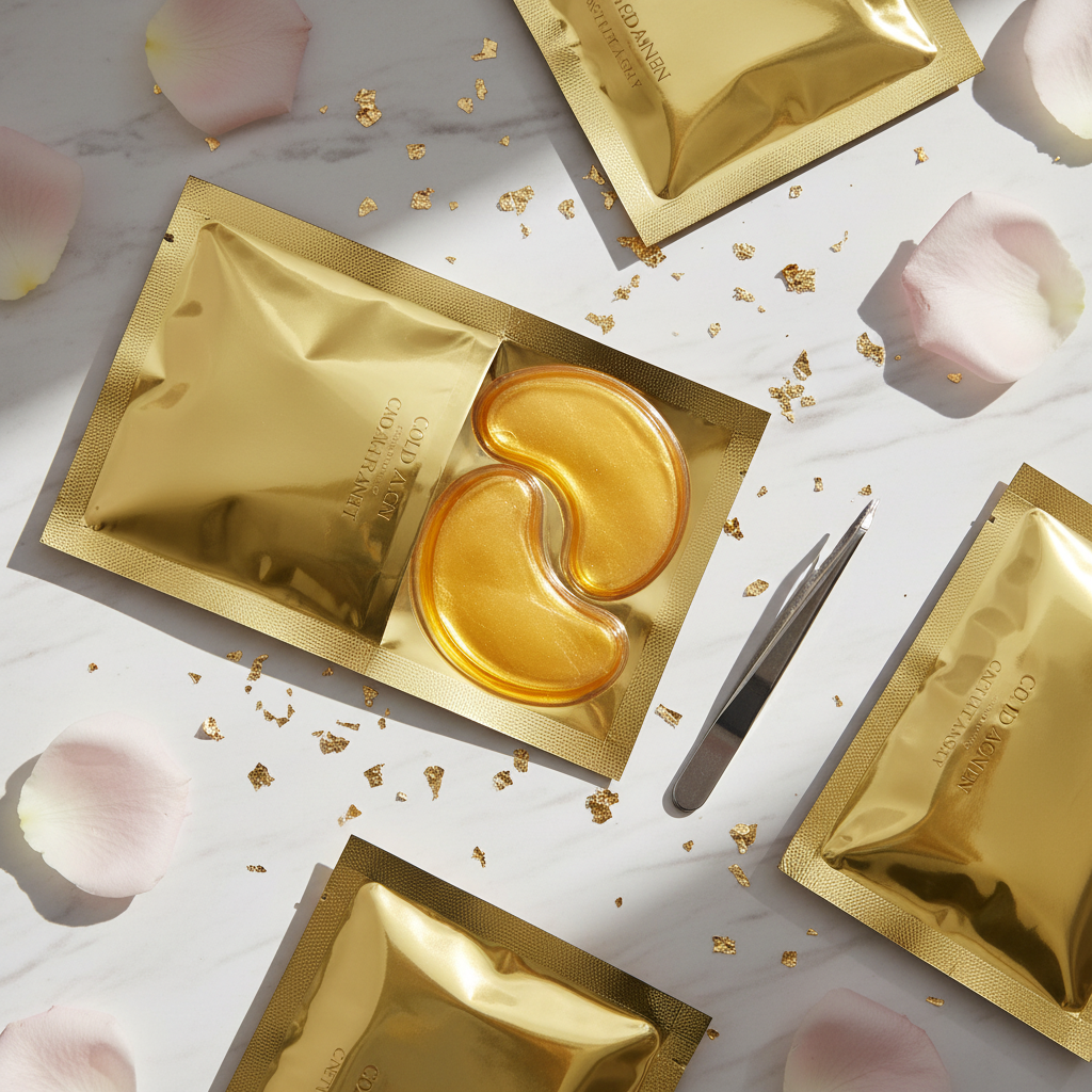 Gold Eye Mask - Flat Lay