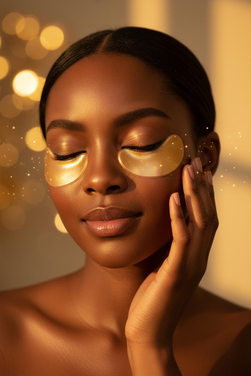 Gold Eye Mask - Model Shot